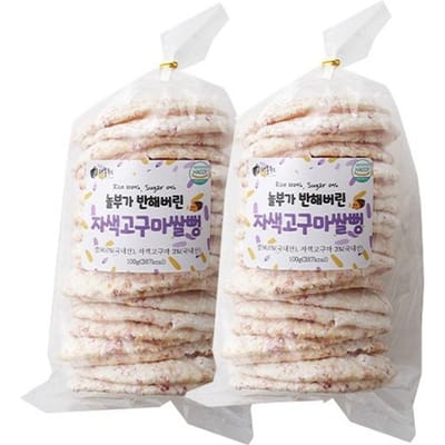 Theborn Food Paarse Zoete Aardappel Rijst Snack Knapperige Crunch (2 verpakkingen)