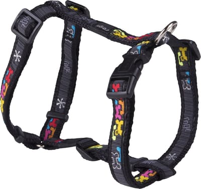 Rogz Scooter Tuigje Bone - Hondenharnas - Zwart Multi-Color M