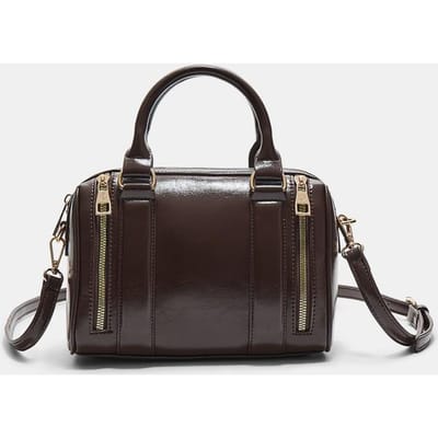 Stradivarius Tas met leereffect ritsen  Bruin OS