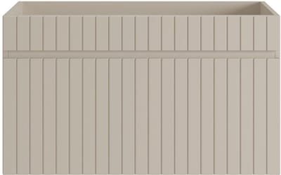 Vente-unique Zwevende gestreepte onderkast in beige - 80 cm - SATARA