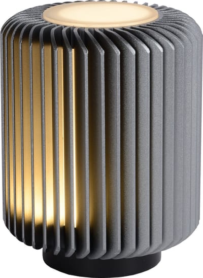 Lucide TURBIN - Tafellamp - Ø 10,6 cm - LED - 1x5W 3000K - Grijs