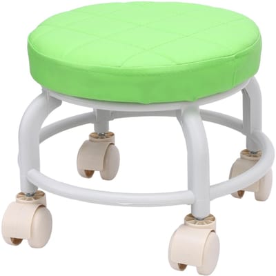 Tabouret roulant vert portable miniature tabouret à chaussures petit tabouret à roulettes pour la maison le bureau le centre de fitness green