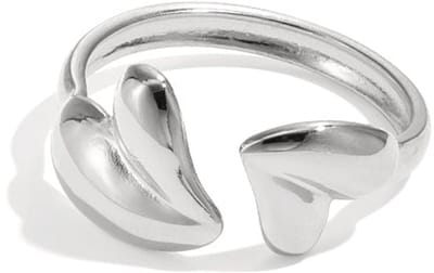 Verstelbare ring met speels gevormde harten