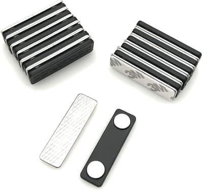 Dailygoody - Magnetische Naamlabels - 12 Stuks - Eenvoudig te gebruiken - 45 x 13 mm - Voor Jassen en Shirts - Ideaal voor Bedrijven - Inclusief 3M-tape
