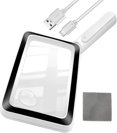 Unyqoos® Oplaadbaar LED-vergrootglas met 4x vergroting voor eenvoudig lezen