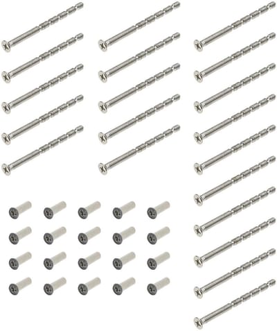 Dailygoods- Schroeven M5x60mm Vernikkeld - Schroevenset - Bevestigingsmateriaal - Deurklink - Universele Schroeven - 20 Sets