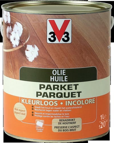 V33 Hardwaxolie Parket Transparant Mat 1l
