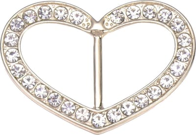 Fako Bijoux® - Sjaalklem - Sjaal Klem - Sjaal Ring - Hart Strass - 40x28mm - Goudkleurig