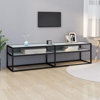 vidaXL - Tv-meubel - 160x40x40,5 - cm - gehard - glas - witmarmerkleurig