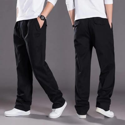 Zomer Plus Size Heren Wijde Pijpen Broek Multi-pocket Overalls Rechte Casual Broek Outdoor Losse Versie Sportbroek XXXXL zwart