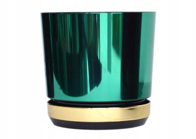 Groene Glamour Pot met Gouden Rand (21 cm) - Stijlvol en Duurzaam