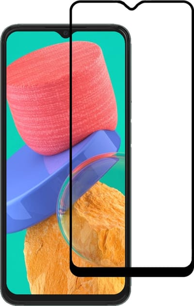 Smartphonica Screenprotector Geschikt voor Samsung Galaxy M33 - Full Cover Tempered Glass with Round Edge - Gehard glas met Afgeronde Hoeken geschikt voor Samsung Galaxy M33 5G