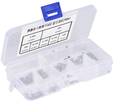 140 Stuks RVS Moeren Set, M1/M1.2/M1.4/M1.6/M2/M2.5/M3, Inclusief Assortiment Doos voor Diverse Toepassingen, Duurzaam en Corrosiebestendig