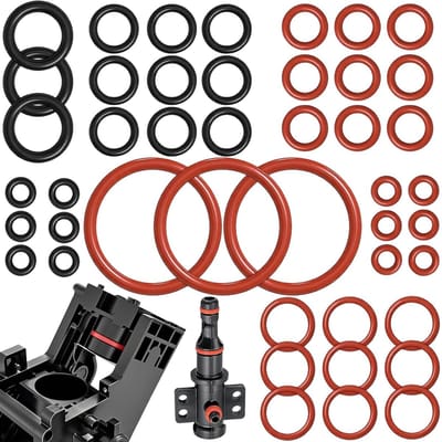 Complete Set van 45 Siliconen O-Ringen voor Koffiemakers, Ventielen, Spuiten en Pistononderdelen - Ideaal voor Sealing en Reparatie