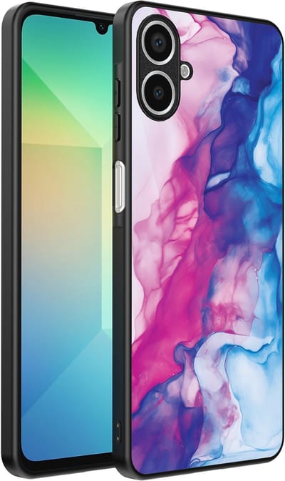 Smartphonica Telefoonhoesje Geschikt voor Samsung Galaxy A06 met Roze Blauw Marmer Opdruk - TPU Backcover Case Rose Blue Marble Design geschikt voor Samsung Galaxy A06