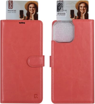 Top bookcase voor iPhone 13 pro max pink.