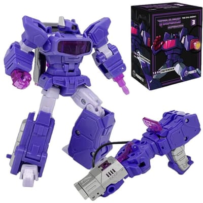 TS03 Transformeerbaar speelgoed G1 compacte schaal Shockwave Laser Gun Actiefiguur Collectie Robot Speelgoed Verjaardagscadeaus voor kinderen blue