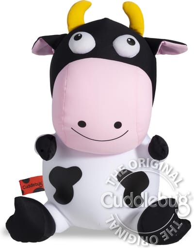 Cuddlebug Kussen - Koe - Reiskussen (reizen) - Knuffelkussen - 32 cm - Rpet - Wasbaar