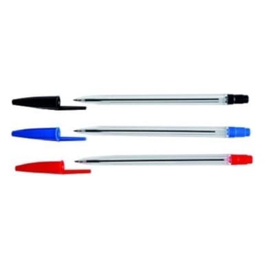 SOHO Balpennen Stylo Set 12 – Ergonomische grip pennen – Kantoorbenodigdheden – Kantooraccessoires – Hoogwaardig inkt – 12 Stuks – Zwart/rood/blauw