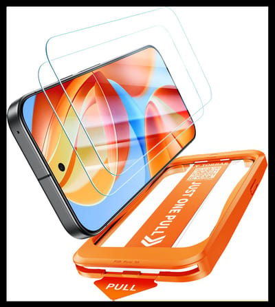 TORRAS Install Master 9H Tempered Glass Geschikt voor Google Pixel 9a - Screen Protector met Frame - Gemakkelijke Installatie - Volledig Dekkend - Militair Getest Glas - 2-Pack