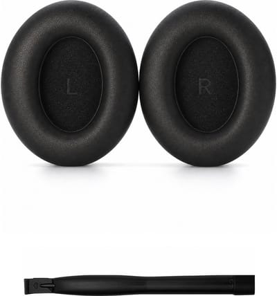 Set Oorkussens voor Sennheiser Koptelefoon - MOMENTUM 4 Wireless Oorkussen - Momentum 5 Wireless / HDB 630 - Kunstleer met Traagschuim - Zwart