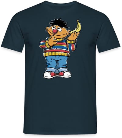 Sesamstraat Ernie Banana Telefoon T-Shirt Heren