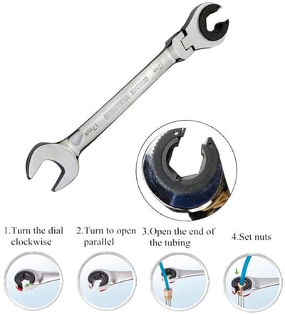 Dailygoods- Moersleutel 12mm - Chroom-vanadium Staal - Professioneel Warmtebehandeld - Duurzaam - Hoge Koppelcapaciteit - 72 Tandaandrijftechnologie - Sleutel