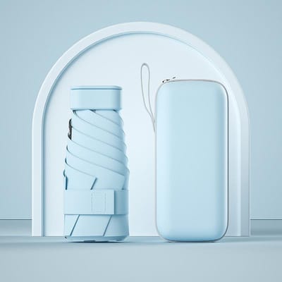 UPF50+ Mini Opvouwbare Paraplu Vinyl Kleine Zonnescherm Paraplu Zak Regen Reis Paraplu Ultraviolet Bescherming Capsule Parasol white