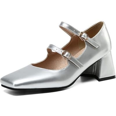 Dames Mary Jane Zomer Nieuw Elegant Spiegelleer Blokhakken Voor Dames Schoenen Voor Dames Zwarte Hakken 38