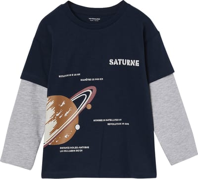 Vertbaudet Jongensshirt met dubbele mouwen