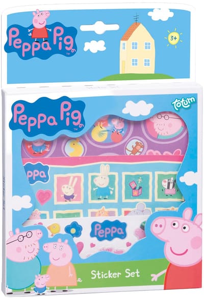 Peppa Pig stickers, 3 stickervellen met speelachtergrond, creatief speelgoed - Bambolino Toys - knutselen