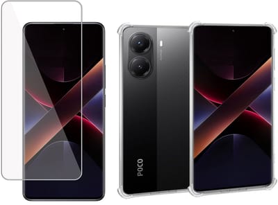 ChiGuard Hoesje & Screenprotector geschikt voor Poco X7 Pro – Gehard Glas Cover + Shock Proof Case - Transparant