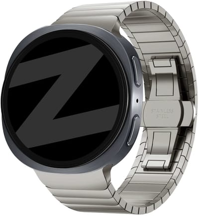 Bandz Stalen Band 'One Bead' (Titanium) geschikt voor Samsung Galaxy Watch 9 (40/44mm) / Watch 8 (40/44mm) / 8 Classic (46mm)