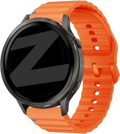 Bandz Siliconen 'Wave' bandje geschikt voor Garmin Vivoactive 6 / 5 / 3 / Vivomove / 3 / HR / Style / Luxe / Sport / Trend / Forerunner 645 / 570 / 245 / 170 / 165 / 70 / 55 / Venu / SQ / SQ2 / 2 Plus / Approach S12 / S40 / S42 / S44 / S50 - Oranje