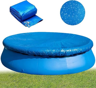 220cm Cirkel Zwembad afdekzeil - Zwembadafdekking van PE - met touw en winddicht - perfecte pasvorm - geschikt voor rechthoekige zwembadafdekking - zonwerend en stofdicht - blauw