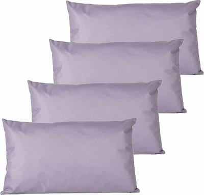 Anna's collection buitenkussens - 4x - lila paars - 30 x 50 cm - binnen/buiten