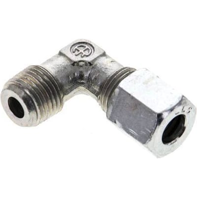 1/8'' NPT Buitendraad x 6LL Verzinkt Stalen Elbow 90deg Snijring 100 Bar DIN 2353