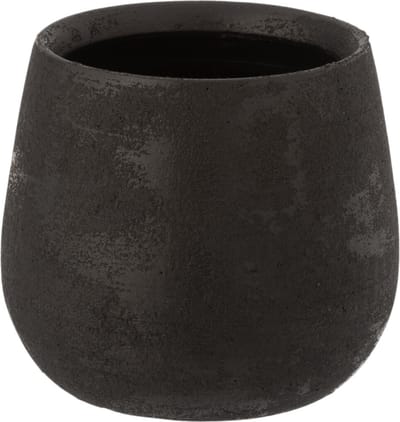 J-Line bloempot Oneffen Ruw - keramiek - zwart - small - Ø 16.50 cm