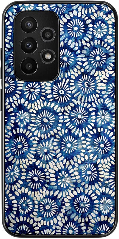 Hoesje geschikt voor Samsung Galaxy A52 5G - Azure daisies - TPU Hard Case Backcover - Blauw - Mooie Telefoonhoesjes