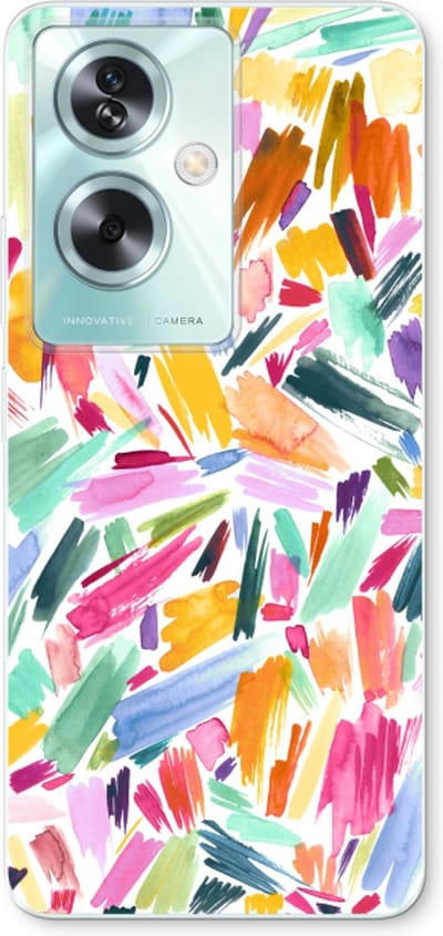 Case Company® - Hoesje geschikt voor Oppo A79 hoesje - Watercolor Brushstrokes - Soft Cover Telefoonhoesje - Bescherming aan alle Kanten en Schermrand