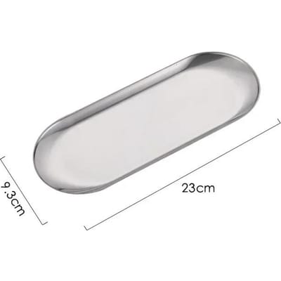 Plateau de rangement en acier inoxydable pour produits cosmétiques, nail art, manucure, pinces, coupe-ongles, stylos, conteneur pour faux ongles, outils en métal white