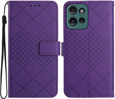 Coverup Hoesje - Geschikt voor Motorola Edge 50 Neo Hoesje - Coverup Rhombus Book Case - Paars