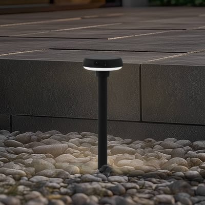 Lindby - Solar buitenverlichting - 1licht - Polycarbonaat, polypropyleen - H: 70 cm - zwart (RAL 9005) - Inclusief lichtbron