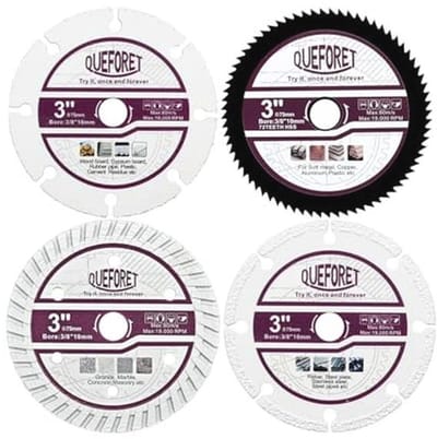 Doorslijpschijven 75 mm - Set van 4 voor Hout, Metaal, Beton en Staal