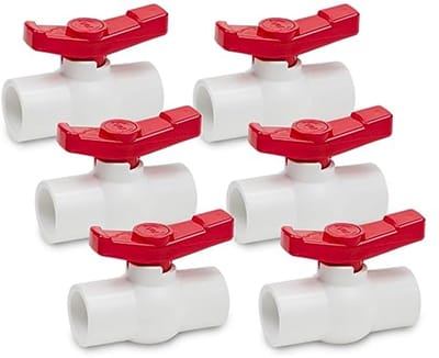 6 Stuks 25MM PVC Kogelkraan - Waterstop Kogelkraan met 90 Graden Handgreep
