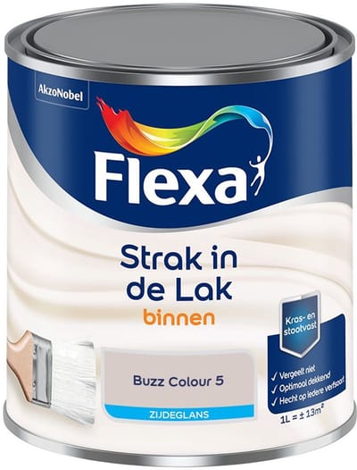 Flexa - Strak In De Lak Binnenlak Zijdeglans - Buzz Colour 5 - Mengverf - 1 L