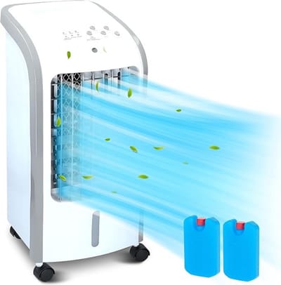 Luxe Mobiele Airco zonder Afvoer – 2 in 1 Design – Luchtkoeler – Verdamping – Extra Duurzaam – Voor Slaapkamer, Kantoor, Woonkamer – 80W