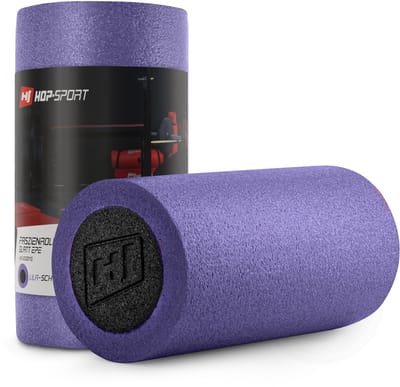 Hop-Sport Fascia Roller HS-E030YG – Massage Roller voor Rug en Wervelkolom, Medium-Hard – Paars/Zwart