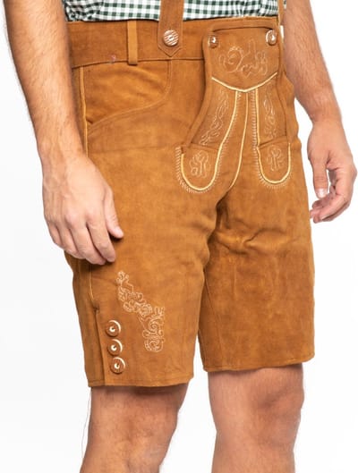 Echte Oktoberfest Lederhose Alpentraum Bruin | Maat S