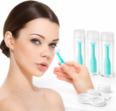 Lenzen Zuignap Set – 4 Stuks – Contactlenzen Verwijderen – Lenzen Pincet Alternatief – Voor Harde Lenzen – Inclusief Opbergdoosjes & Zakje